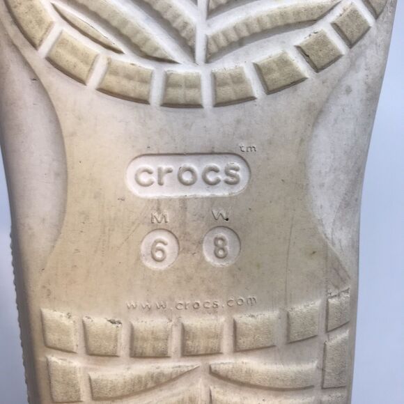 Iconic Crocs Comfort White Sandals Classic Slide Unisex M6 W8 Waterproof Shower - Picture 8 of 11